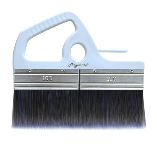 Magimate 8 Inch Large Paint Brush Flat Wide Varnish Brush for Acrylic Painting Wallpaper Glue Furniture Fence Stain & Art Gesso - Soft Poly Paddle