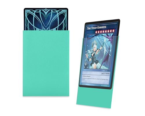 TitanShield (150 Sleeve/Turquoise Small Japanese Sized Trading Card Sleeves Deck Protector for Yu-Gi-Oh, Cardfight!! Vanguard & More - Thumbnail 3