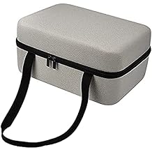Home Projector Dust Proof Protective Cover, Hard EVA Travel Case for H3S 4K Projector, Storage Carrying Case Compatible with 3D 4K Home Projector, Carrying Handle + 2 Zips Beige