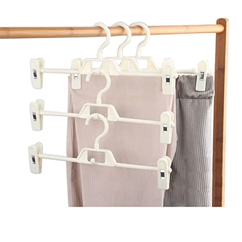 SZYDD Seamless Household Pants Hanger Pants Clip Piece Set Adjustable Plastic Hanger Suitable for Pants Skirt Clip Bra Clothespin Hanger