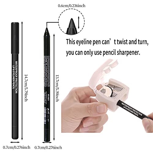 2Pcs White Silver Eyeliner Pen Set With Pencil Sharpener, White Silver, Colored Colorful Eyeliner Pencil Set, Pearl Metallic Glitter Eyeliner Pencil Kit Eye Liners For Women Waterproof Professional Eye Makeup Eyeliner Eye Color E3 #TOP5