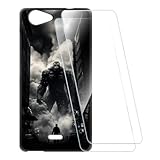 ESCAMOT Bedruckte Hülle + 2 Glas Schutzfolie Kompatibel mit Wiko Pulp 3G, Stoßfeste Weiche Cover & HD Klare Tempered Glass Folie (Monster)