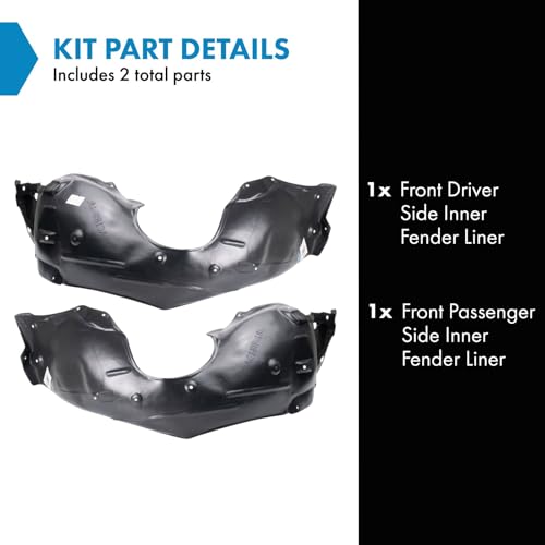 Image of TRQ Front Inner Fender Liner Set Compatible with 2018-2022 Honda Accord HO1248180 HO1249180