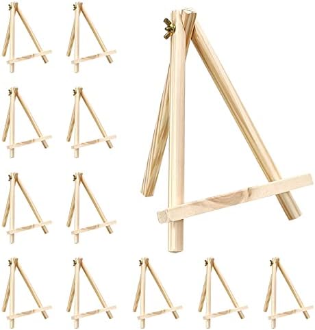 9 Inches Wood Tabletop Easels for Painting Canvas,Set of 12 Small Display Easels for Painting Art Craft Painting Easel Stand for Artist Adults Students Classroom