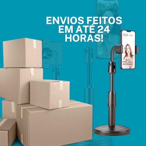 Suporte Celular De Mesa Altura Ajustável Articulado 360° Graus