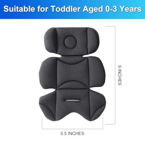 Infant Car Seat Insert – Breathable Head Support for Newborn to Toddler 0-3 Years, Soft Non-Sticky Baby Car Seat Cushion, Universal Carseat Insert Support for Stroller, Swing & Carrier, Black