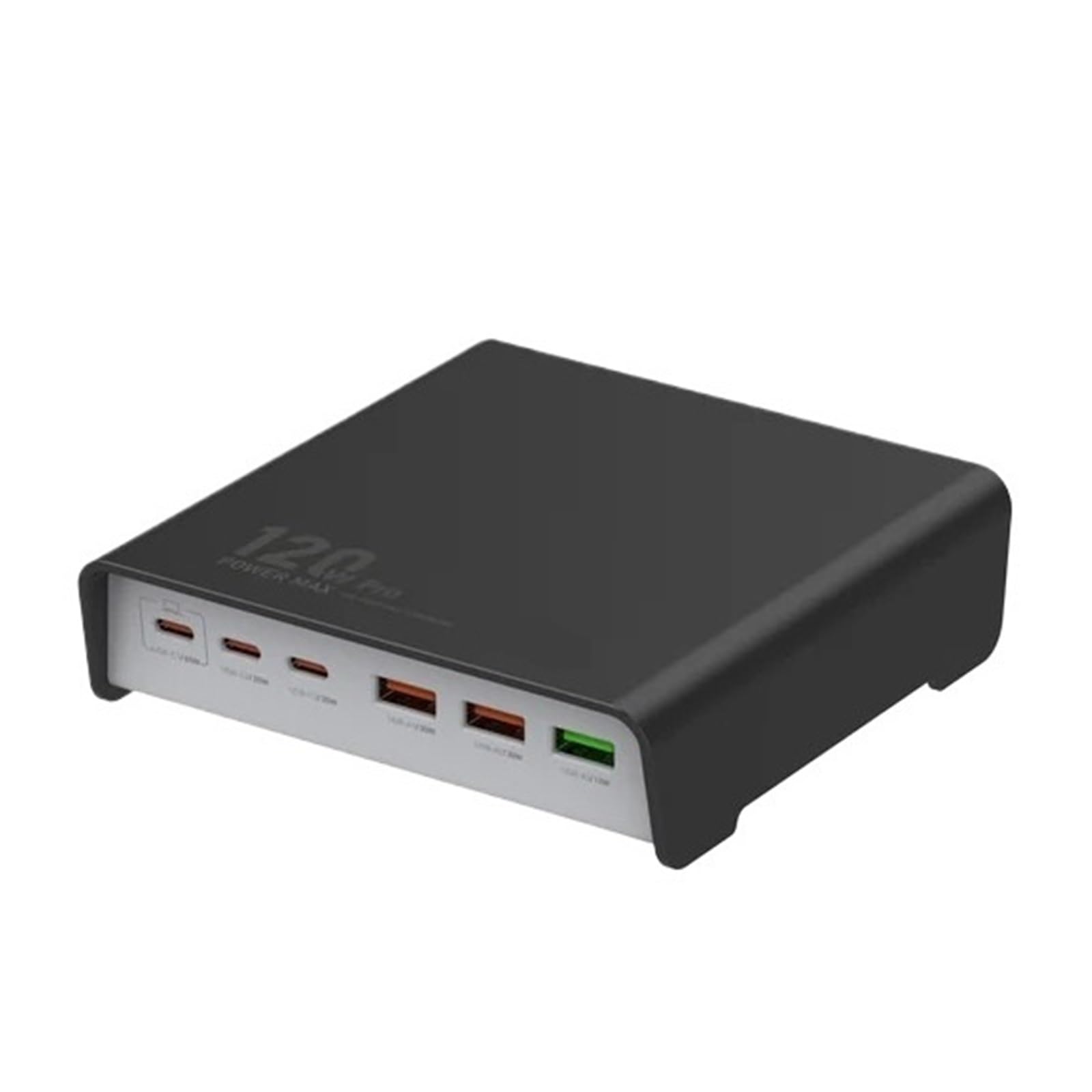 Blok Ładowarki USB C O Mocy 120 W, 6-portowa Ładowarka Biurkowa, Superszybka Stacja Ładująca Typu, Koncentrator, Przedłużacz Długości 5 Stóp MożLiwość Szybkiego łAdowania(Black)