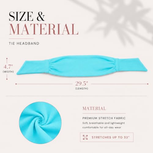 Image of WILLBOND 6 Pcs Tie Headband for Women Adjustable Bandana Sports Head Scarf