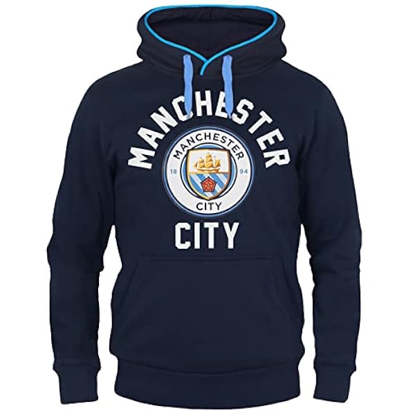 Manchester City FC - Sudadera oficial con capucha y escudo del club - Para hombre - Forro polar