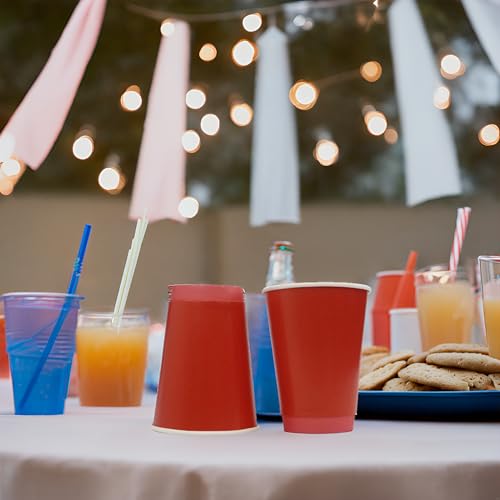 Image of Red Paper Cups 5 Pcs, Disposable Cups, Paper Glass Hot & Cold Beverage Juice, Cofee, Cold Drinks Cups for Parties, Events, Offices, and Homes