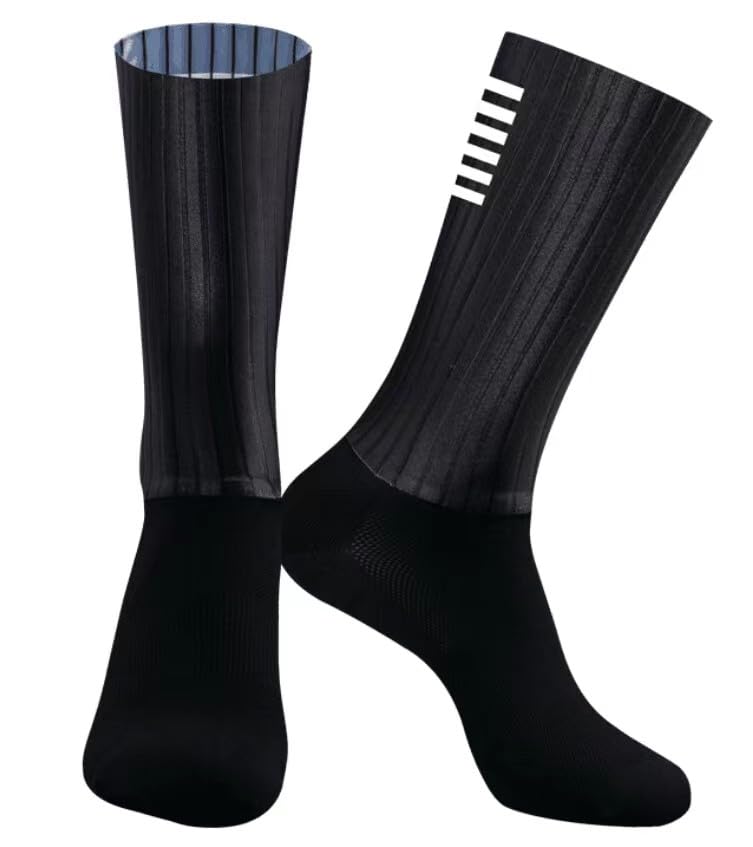 Unisex-Adults Aero Cycling Socks, Black, Knee Length, Casual 2, Polyester Blend, 5-9