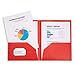 Blue Summit Supplies 6 Pack Multicolor Two Pocket Plastic Folders with Pockets, Heavy Duty Colored 2 Pocket Plastic Folders for School, and Business Card Slot, Home, and Work
