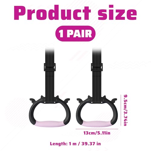 Othrion Gymnastic Rings Gymnastics Rings,Children's Adjustable Strap Strength Training Rings for Physical Training Used with Indoor Horizontal Bar Load-Bearing 250kg Non-slip
