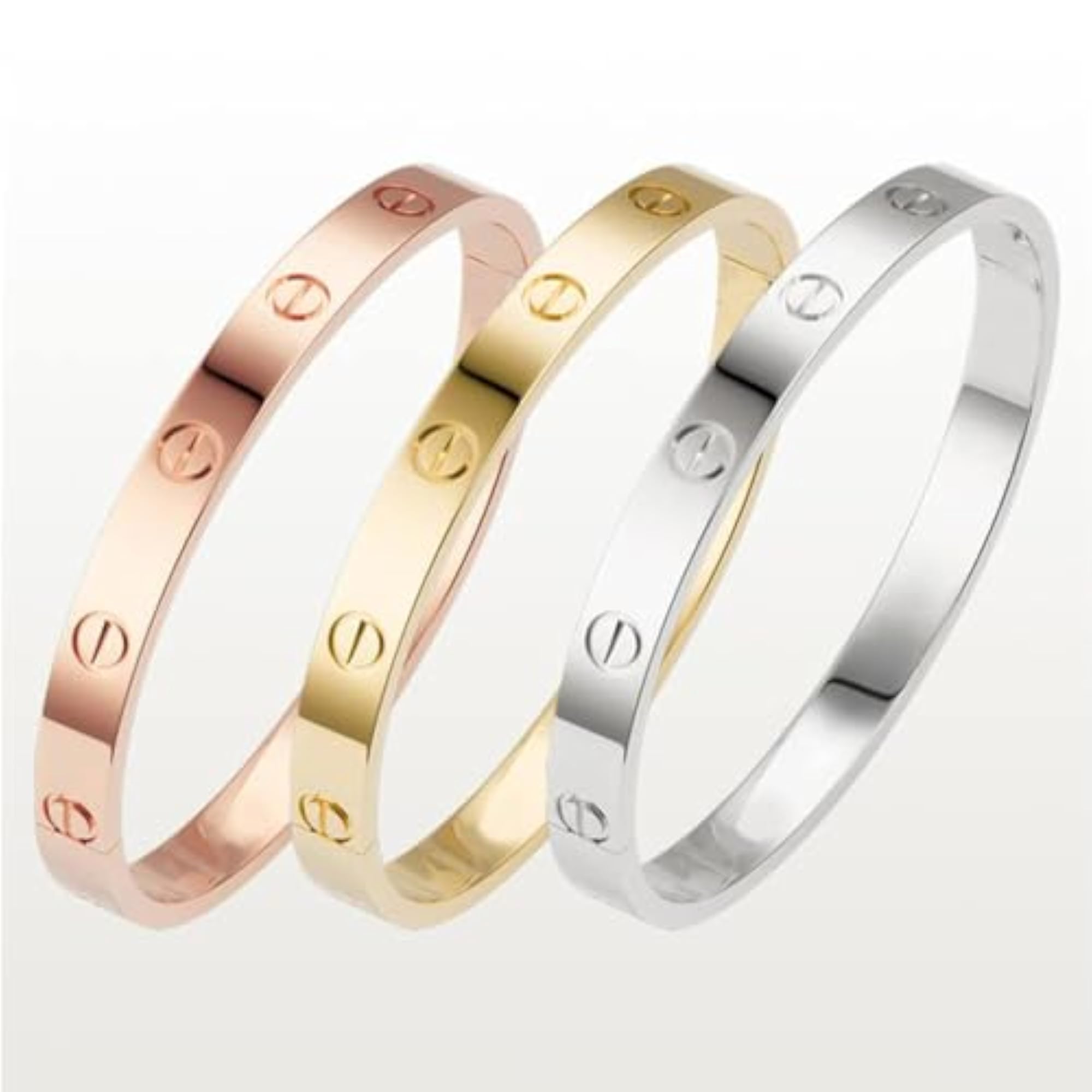 Stylish Stainless Steel Bangle Bracelet Set - Anti Tarnish