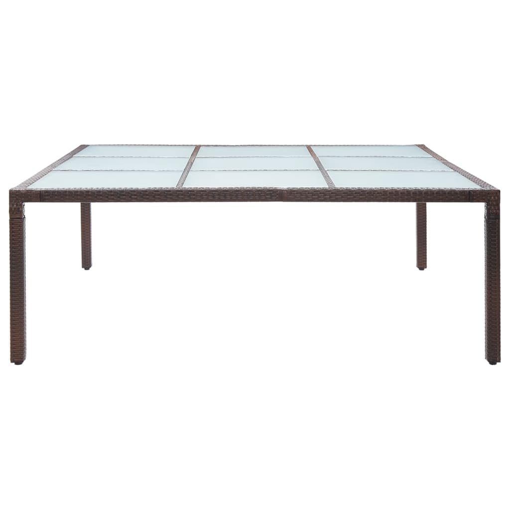 vidaXL Tavolo da Giardino Marrone 200x200x74 cm in Polyrattan