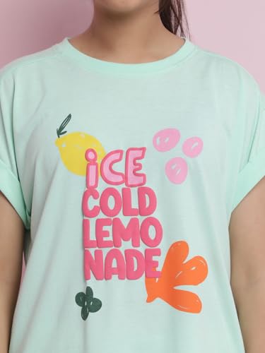 Image of Li'l Tomatoes Girls Crop T-Shirt | 100% Cotton | Graphic Printed Casual Top | Soft & Breathable Summer Wear | 9-16 Years