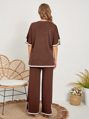 Image of TIGMA Women Casual Summer co ords Set Track Suit Oversized Top Baggy Pant,Top and Pajama Set