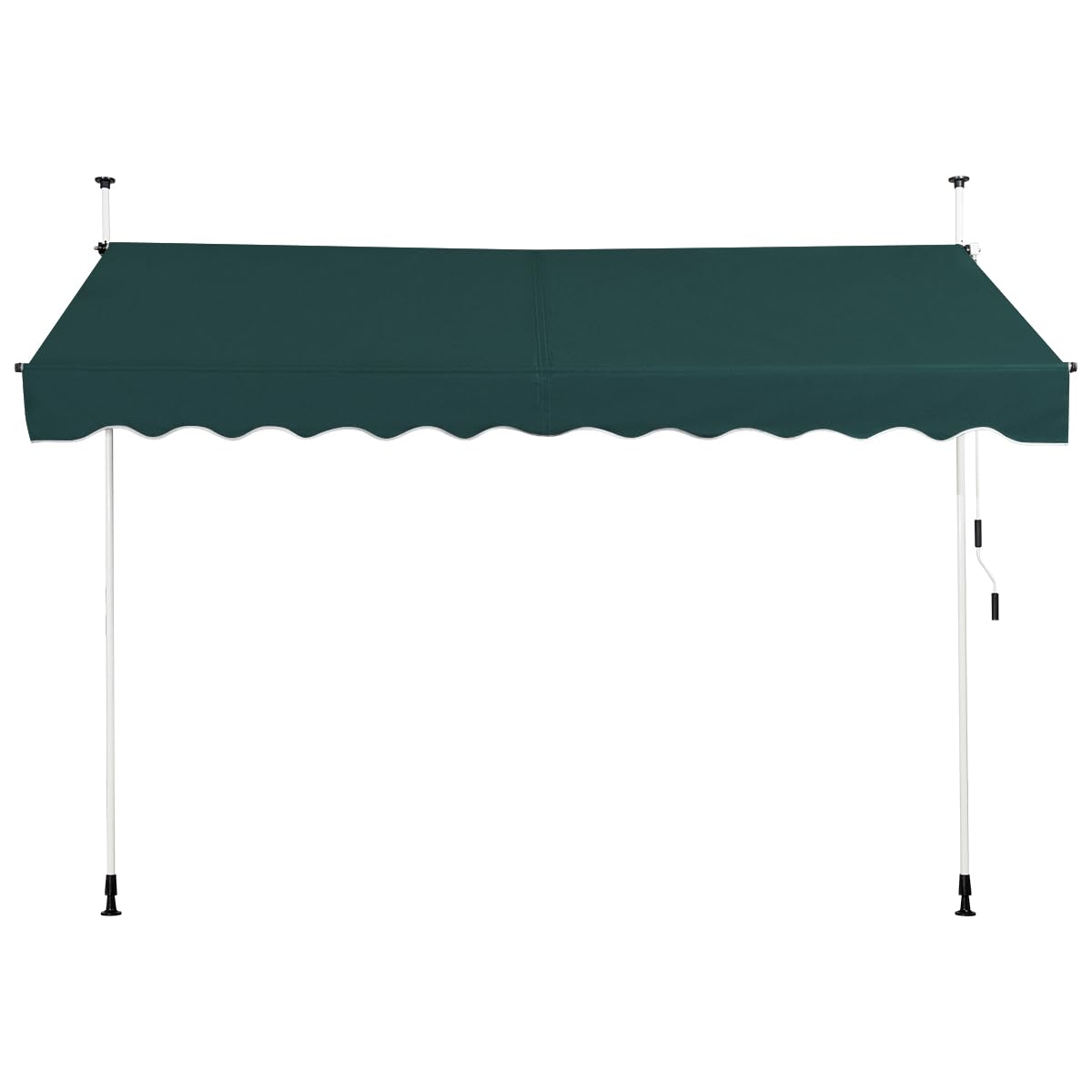 COSTWAY Toldos Exterior Terraza, Toldo Manual con Manivela y Resistente a la Intemperie, en Altura 200-300 cm, Toldos Exterior Terraza Enrollable para Balcón y Terraza (300 x 120 cm,Verde)