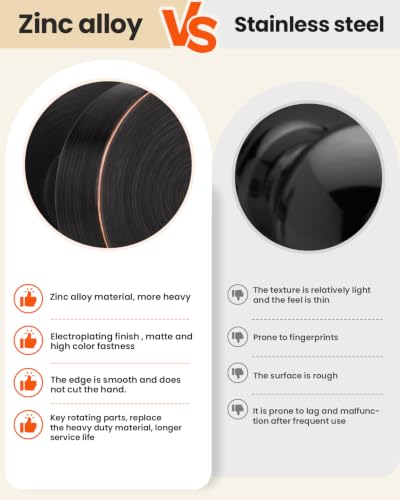 Image of Haidms Oil Rubbed Bronze Door Knobs Passage, Zinc-Alloy Closet Door Knob, Bronze Interior Door Knobs for Hallway & Living Room, Adjustable & Reversible, 3 Pack