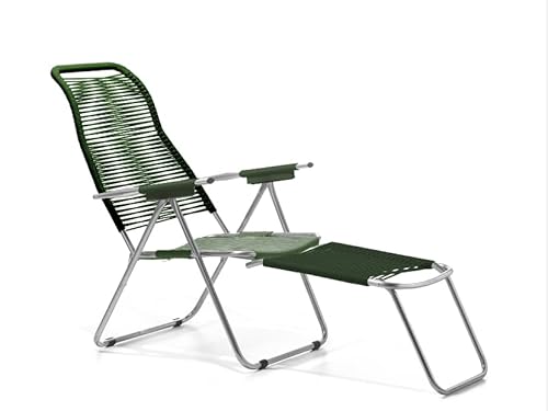 fiam Sillón relax con cordones de PVC de exterior Spaghetti Pop verde oscuro