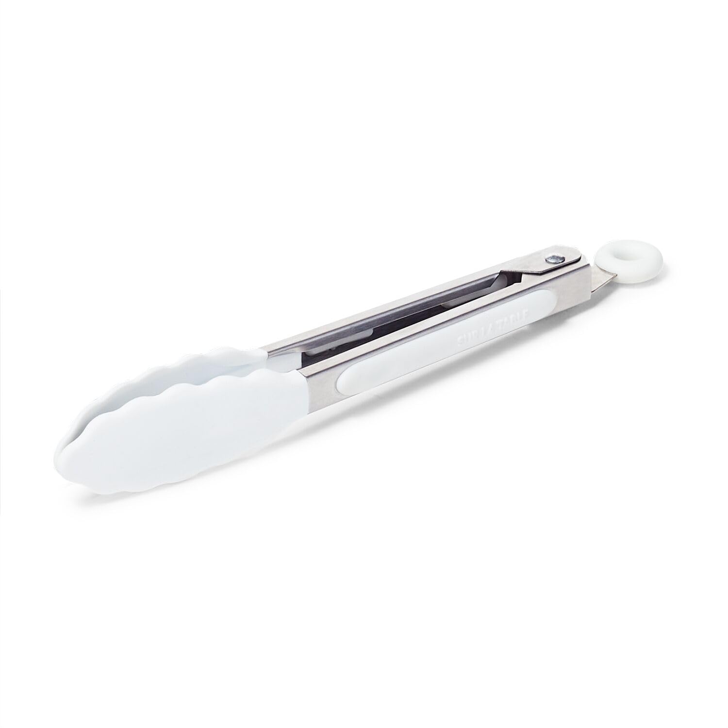 Silicone-Tipped Tongs, 7", White