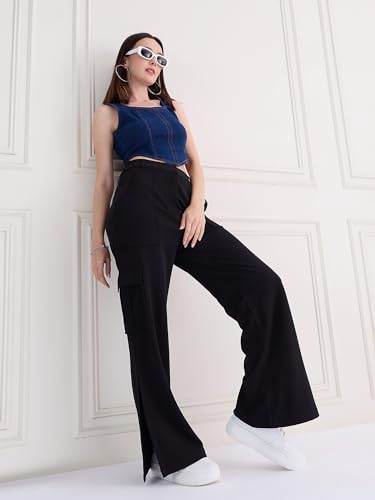 Image of MAGRE Black Twill Cargo Pant with Side Slite