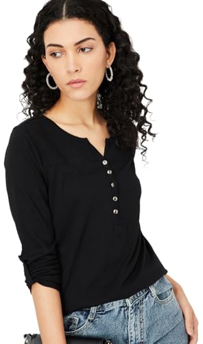 Image of Max Women's Cotton Solid Regular Fit T-Shirt