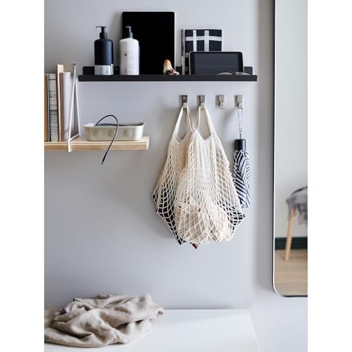Image of 24 Inch Set 4 Black Wall Shelf - Metal Floating Shelf for Wall, Wall Mounted Shelves, Modern Wall Shelf for Bedroom & Living Room Storage, Minimalist Wall Mount Shelf (60.96 CM Long X 24 CM deep)