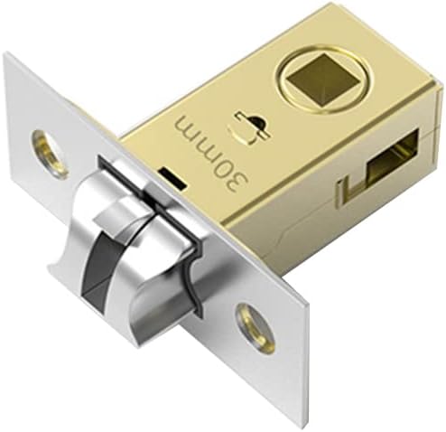 Qrity 30mm Tubular Latch, Mute Door Sprung Latch with Stainless Steel Panel, for Internal Doors, Lever Door Handles