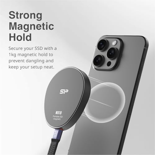 Silicon Power 2TB Built-in Magnetic Portable SSD MX10 Gen 2 USB-C - Additional View