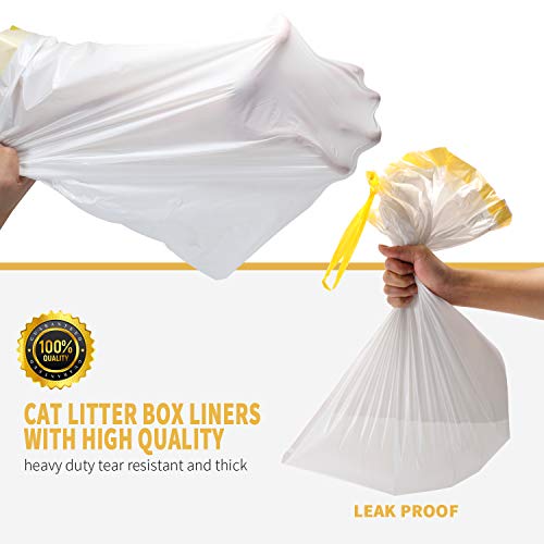KONE Cat Litter Box Liners Jumbo 45 x 18 inch Heavy Duty Drawstring Bags 20 Count - Thumbnail 2