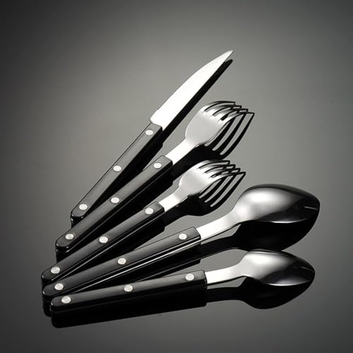 Black Silverware Set 30 Piece Flatware Set for 6 Cutlery Stainless Steel Silverware Sets for 6 Durable Mirror Polished for Home Hotel Seder