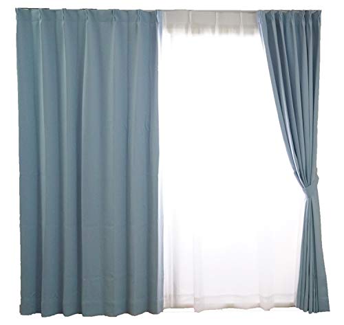 スミノエ(Suminoe) カーテン ライトブルー 100×135cm 遮光1級 プライム2 1枚入 V1820