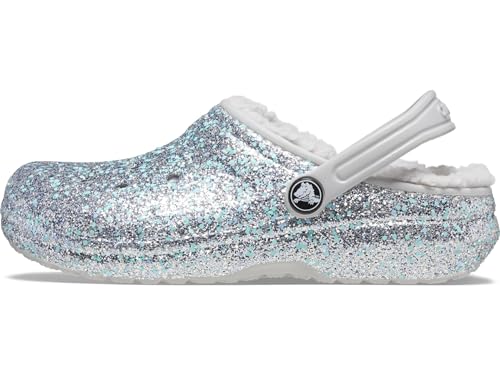 Image of Crocs Kids Classic Lined Glittered Clog Kids Iced Mint 11 Little Kid
