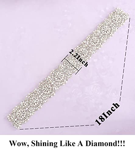 Pardecor Wedding Belt Rhinestone Belt Bridal Wedding Dress Sash Trim Rhinestone Applique Dress Belt Crystal Sash Accessories3
