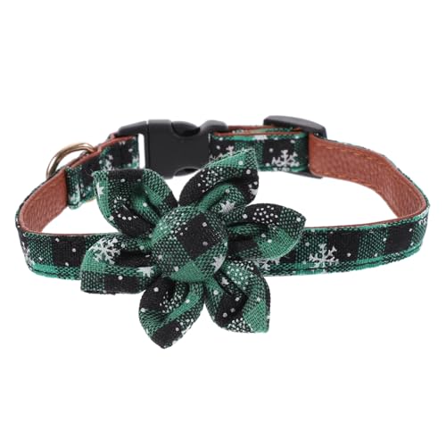 KITANDOVE クリスマスの犬の首輪 犬の歯磨き粉 クリスマスペット ペット用品 子猫の首輪 ペットネックボウ えり 子犬子猫の出産キット ライト付き猫首輪 鈴付き猫首輪 リリース Green 布