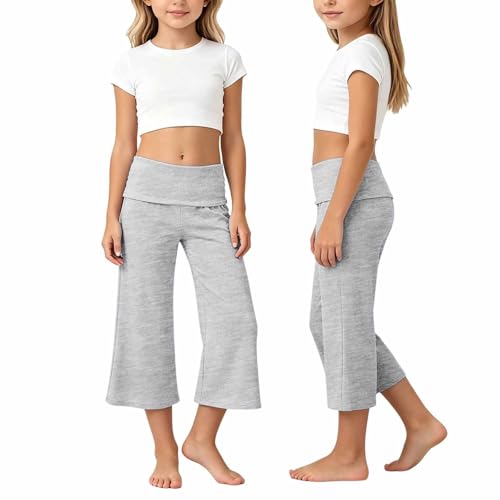 Pantalon de yoga pour filles à taille haute et jambes larges
