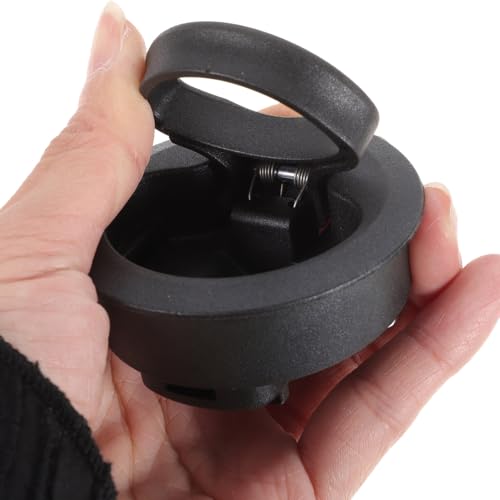 Image of BESPORTBLE Flush Pull Slam Latch Locker Cabinet Marine Hatch Latches Rv Drawer Slam Lock Hatch Lift Handle Round Deck Black Plastic for Boat Camper Rv Trailer 2.4 Inch
