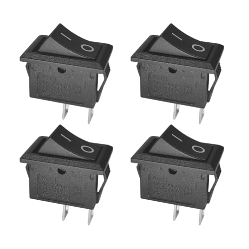 On/Off Boat Rocker Switch 50Pcs 2 Pin Position Snap 12V 110V 250V (50PCS/Black/2 Pins/ON-Off)