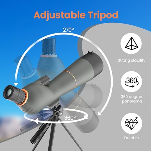 Spotting Scope 25-75×85 - Dual Focusing Spotter Scope, with Tripod & Phone Adapter, Ideal for Bird Watching & Wildlife Observing