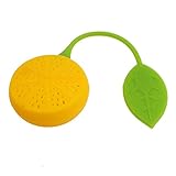 uxcell Lemon Shaped Silicone Perforated Tea Filter Infuser Orange Green