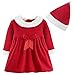ranrann Vestido Rojo de Mamá Noel para Bebé Niña Disfraz de Santa con Sombrero de Navidad Traje Tutú Princesa Cosplay Xmas 12 Meses - 3 Años Rojo 2-3 Años