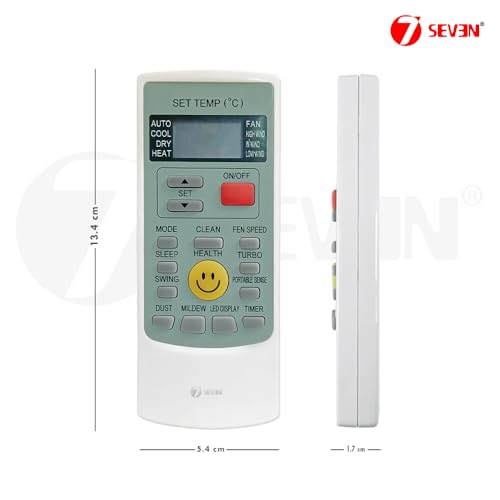 Image of 7SEVEN Compatible Air Conditioner remotes for Original Voltas AC Remote Control Suitable for 1 1.5 2 ton Split or Window ac - Match Exactly with Old Model 45A Remote for Better Performance