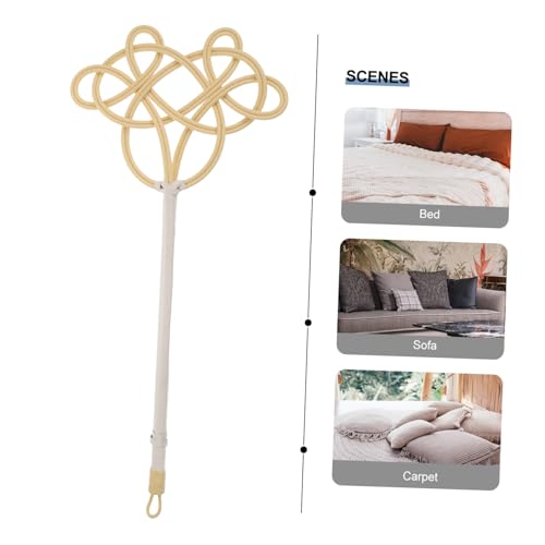 Healvian Long Handle Manual Rug Beater Duster with Imitation Rattan Weaving for Efficient Dust Removal Plastic Construction Versatile Use for Mattresses Carpets and Home Cleaning - Thumbnail 4