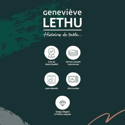 Service de table grès bleu Geneviève Lethu chic émail AEKI - 5