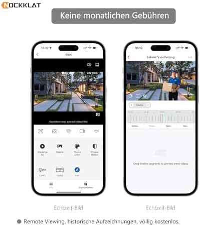 Bild 5 - WLAN 2 draht Video-türsprechanlage mit Kamera IP65, 1080p HD, 7 Zoll Touchscreen, Entriegelung familienhaus per App/Swip karte, Bewegungserkennung,Nachtvision, lokale Wetterinformationen