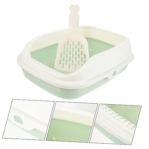 VANZACK 1 Conjunto De Caixa De Areia Para Gatos Pá Para Areia De Gato Recipiente Para Vaso Sanitário