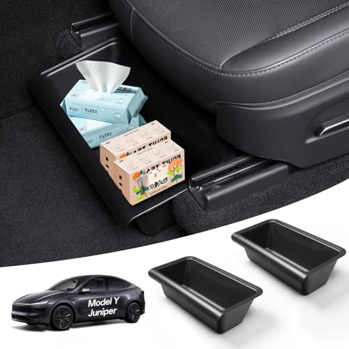 DGXWLLW Under Seat Storage Organizer for Tesla Model Y Juniper 2025 2026