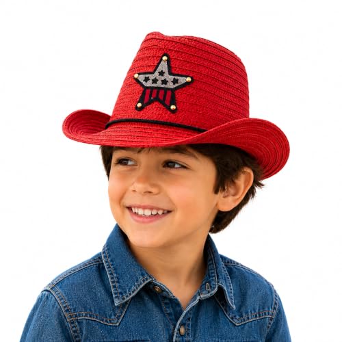 Image of VRITRAZ Kids Straw Hat for Baby Boys & Girls | Printed Summer Sun Hat, Woven Wide Brim Beach Cap, Lightweight Breathable Holiday Travel Picnic Outdoor Fancy Dress Fashion Hat for Children & Toddler