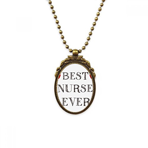 Collier infirmière laiton antique pendentif vintage chaîne femme